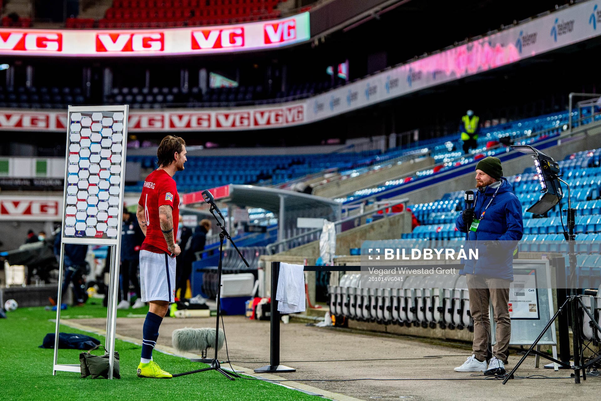 Stefan Strandberg of Norway is being interviewed by Marius