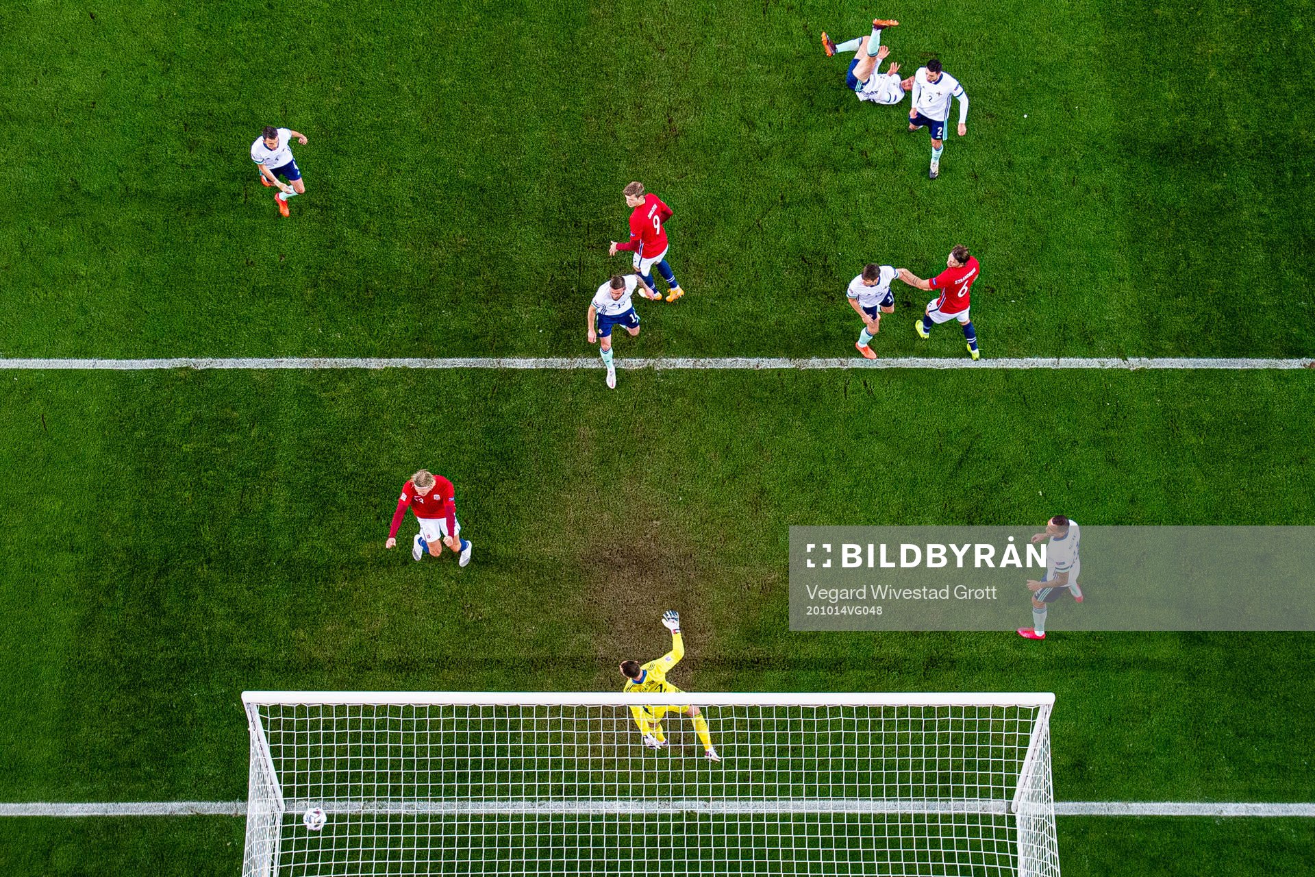 Stefan Strandberg of Norway scores the 1-0 goal