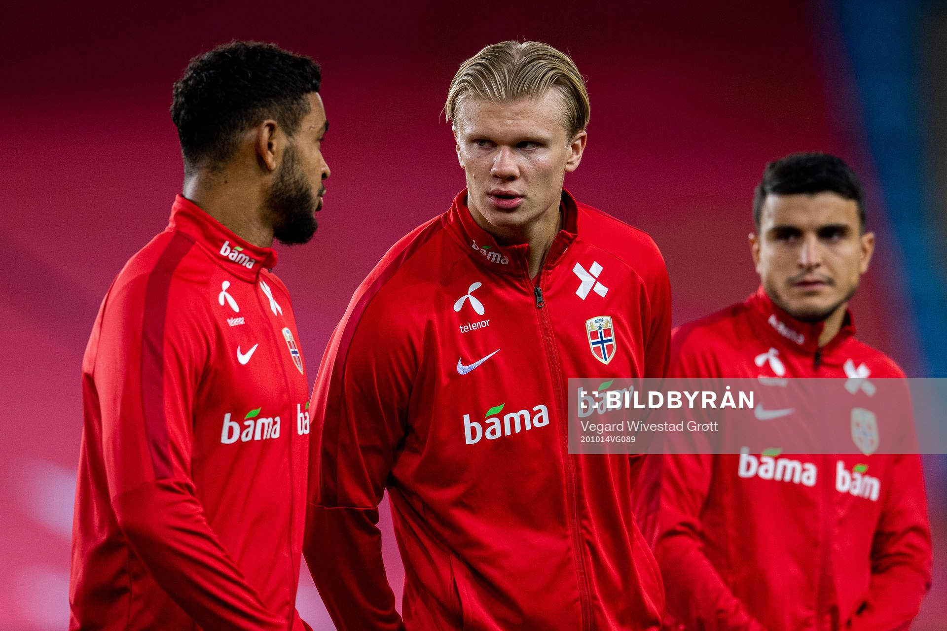 Joshua King and Erling Braut Haaland of Norway