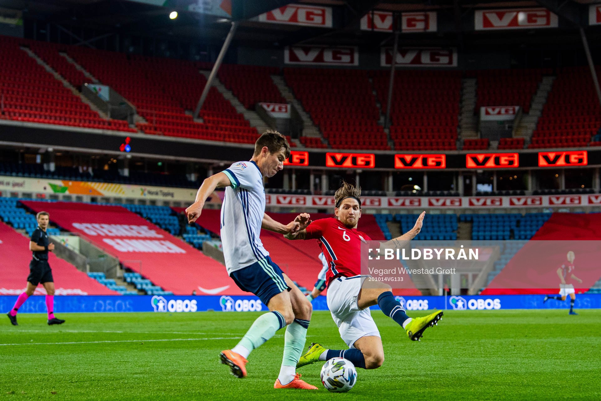 Paddy McNair of Northern Ireland and Stefan Strandberg of