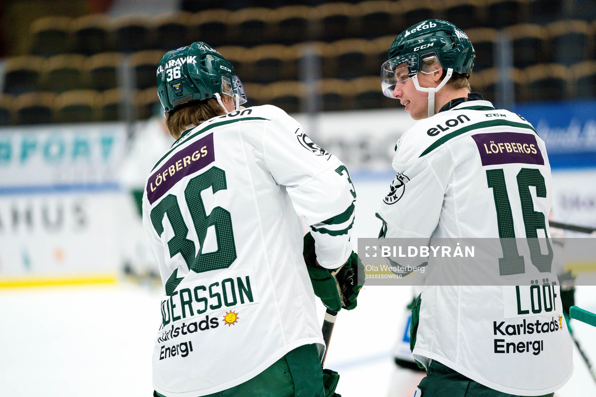 Färjestads Noah Andersson och Linus Lööf