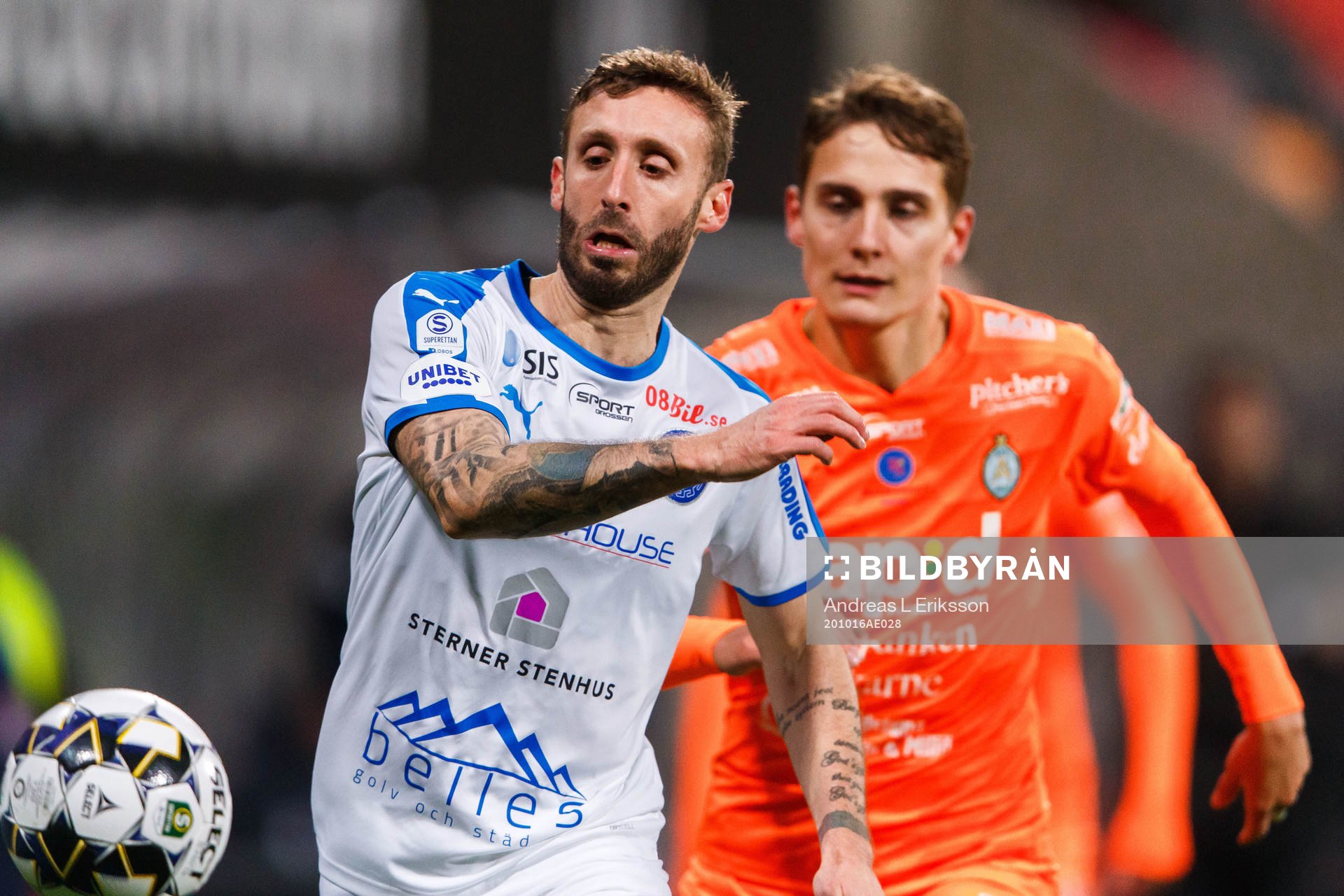 Akropolis Andrew Stadler och AFC Eskilstunas Pontus Rödin