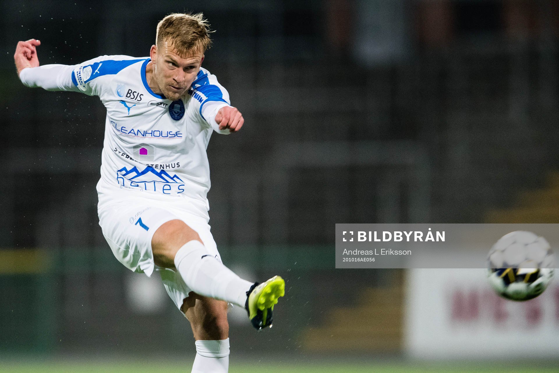 Akropolis Jens Jacobsson under fotbollsmatchen i Superettan mellan Akropolis och AFC Eskilstuna den 16 oktober 2020 i Stockholm.