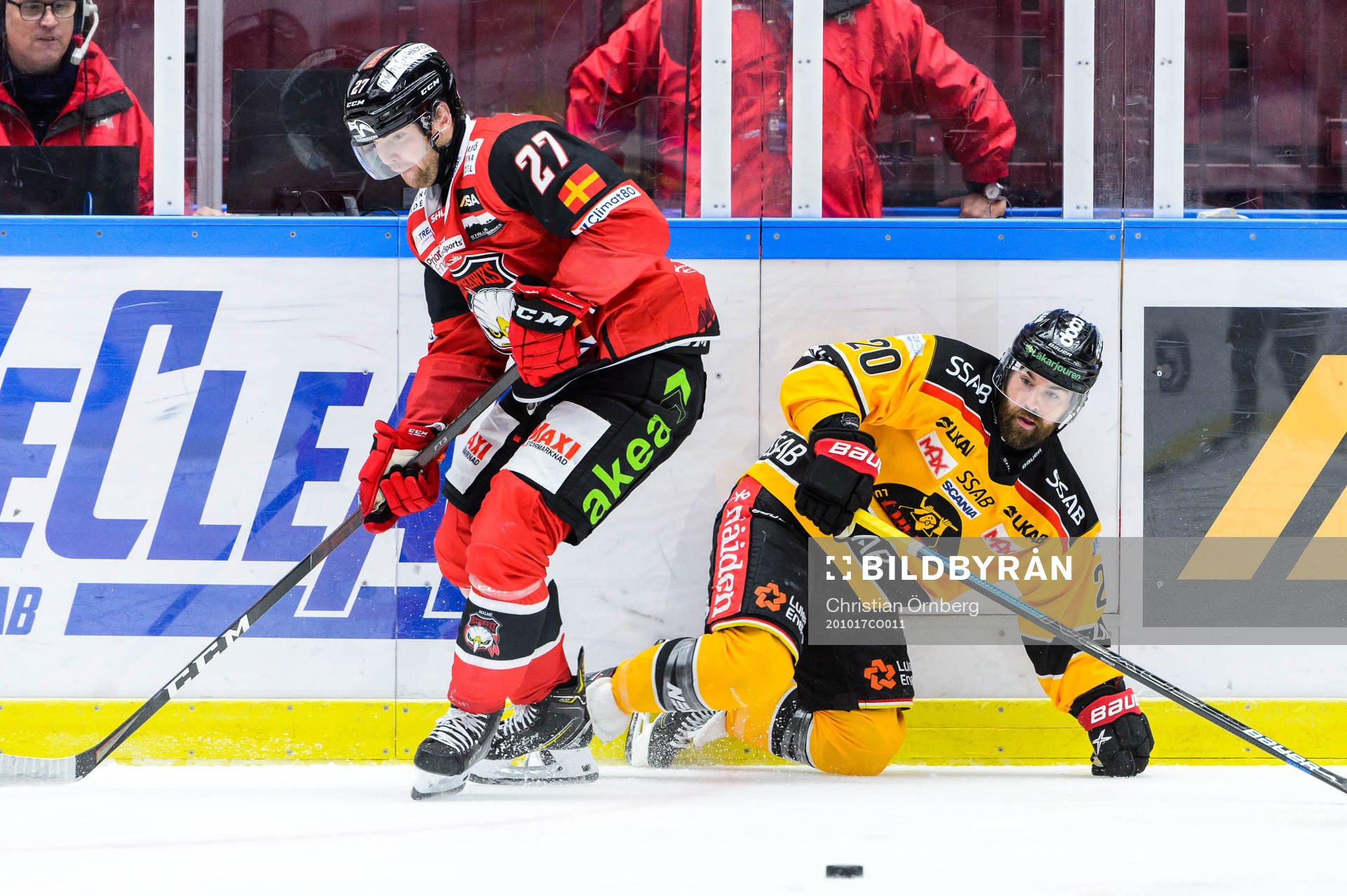 Malmö Redhawks Pontus Westerholm mot Luleås Jack Connolly