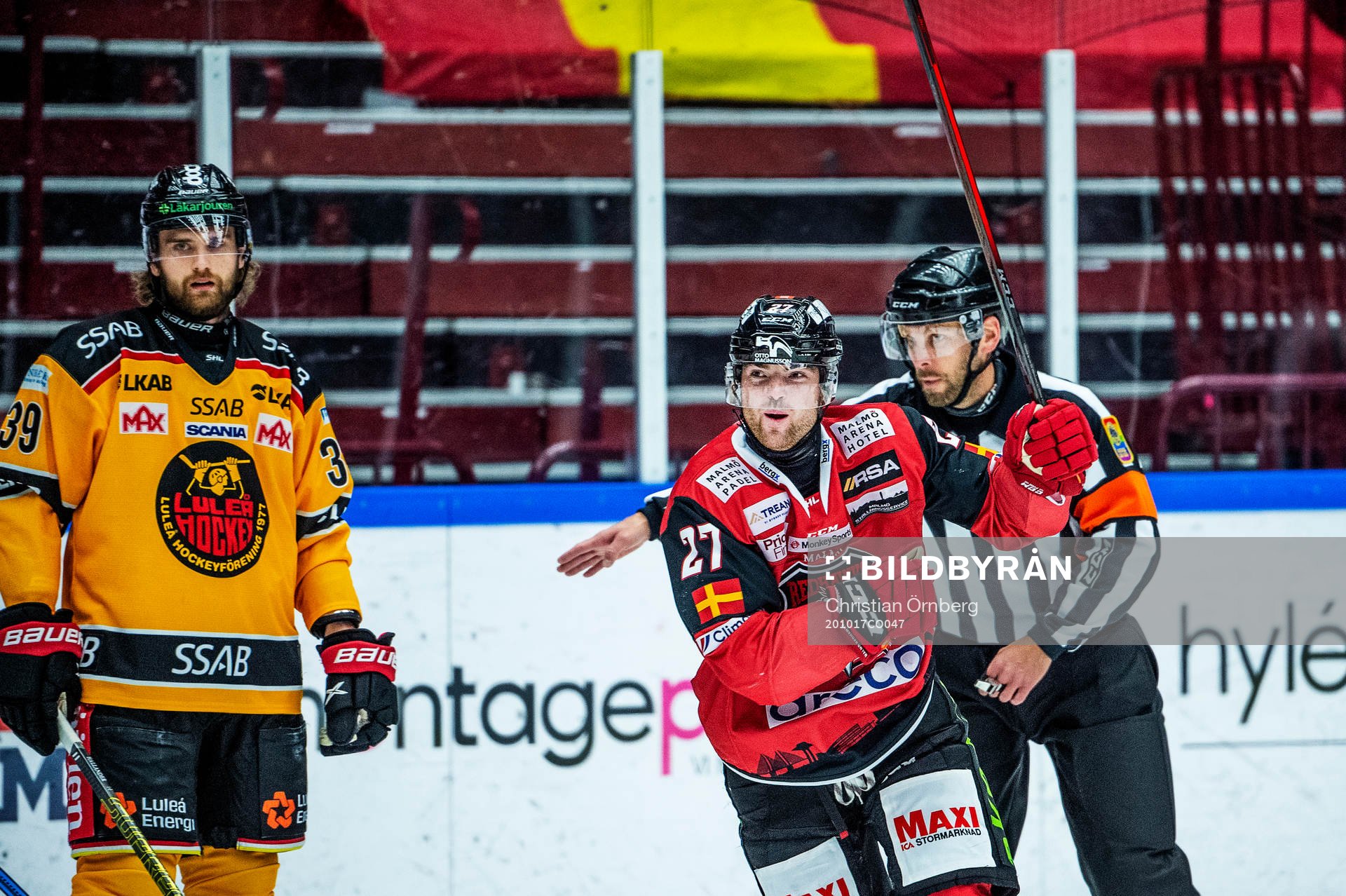 Malmö Redhawks Pontus Westerholm jublar
