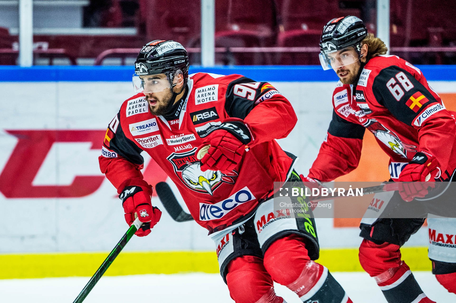Malmö Redhawks Joe Veleno och Adam Brodecki