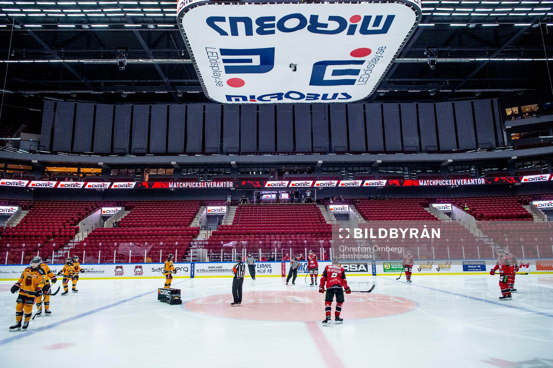 Malmö arena innan ishockeymatchen i SHL mellan Malmö