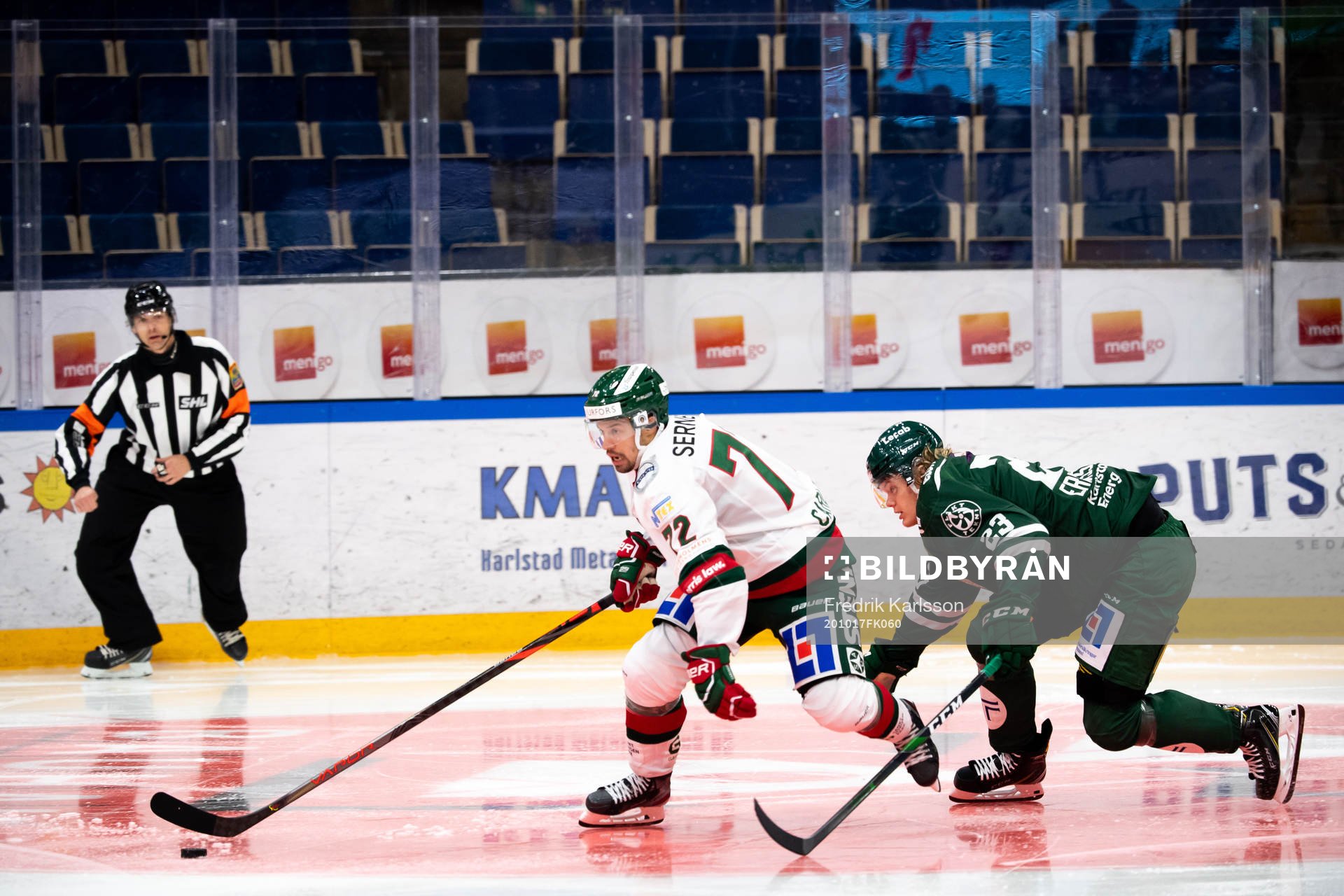 Frölundas Patrik Carlsson och Färjestads Albin Eriksson