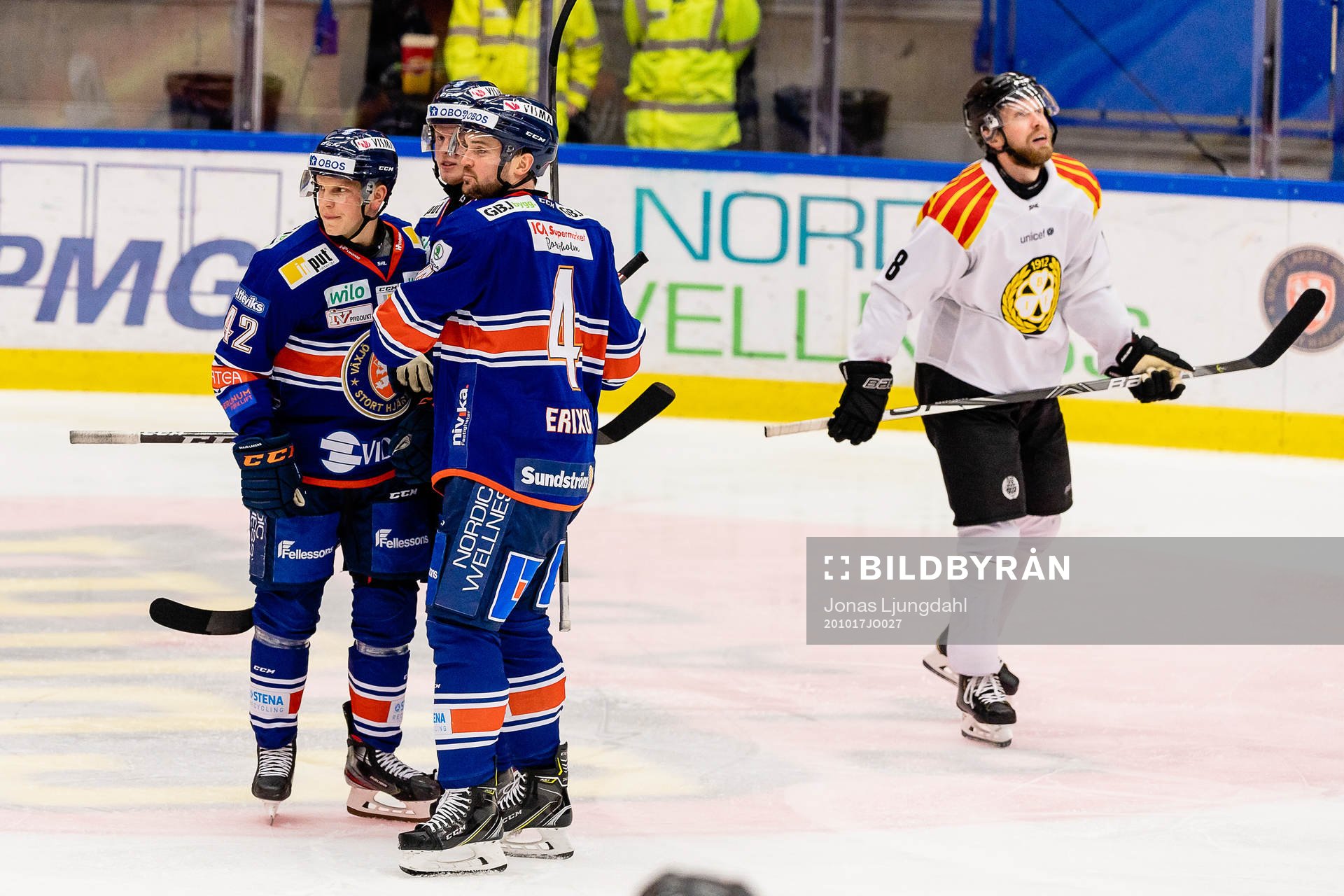 Växjös Teemu Eronen, Fredrik Karlström och Tim Erixon