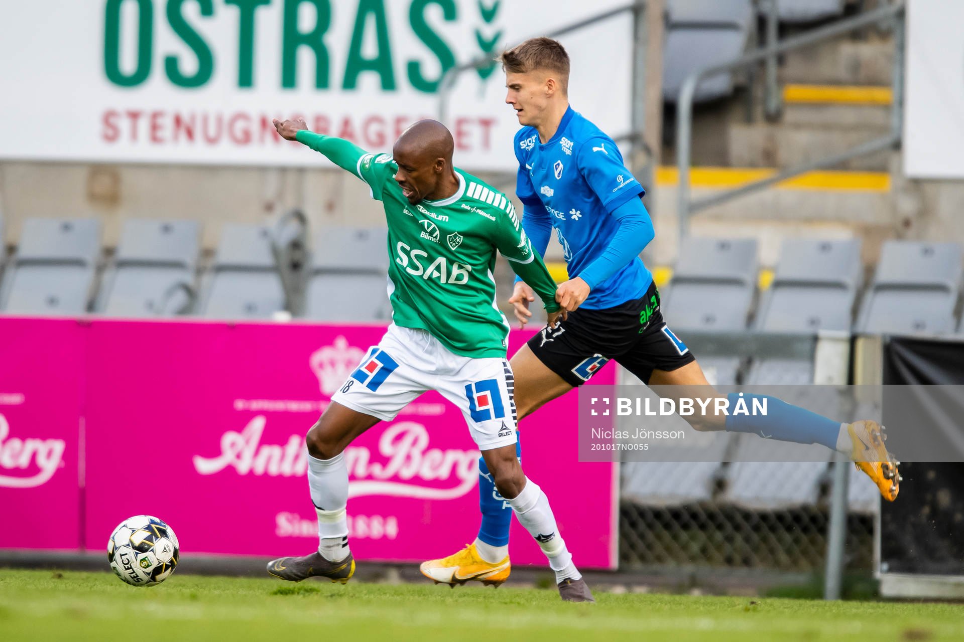 Brages Bantu Mzwakali och Halmstads Erik Ahlstrand