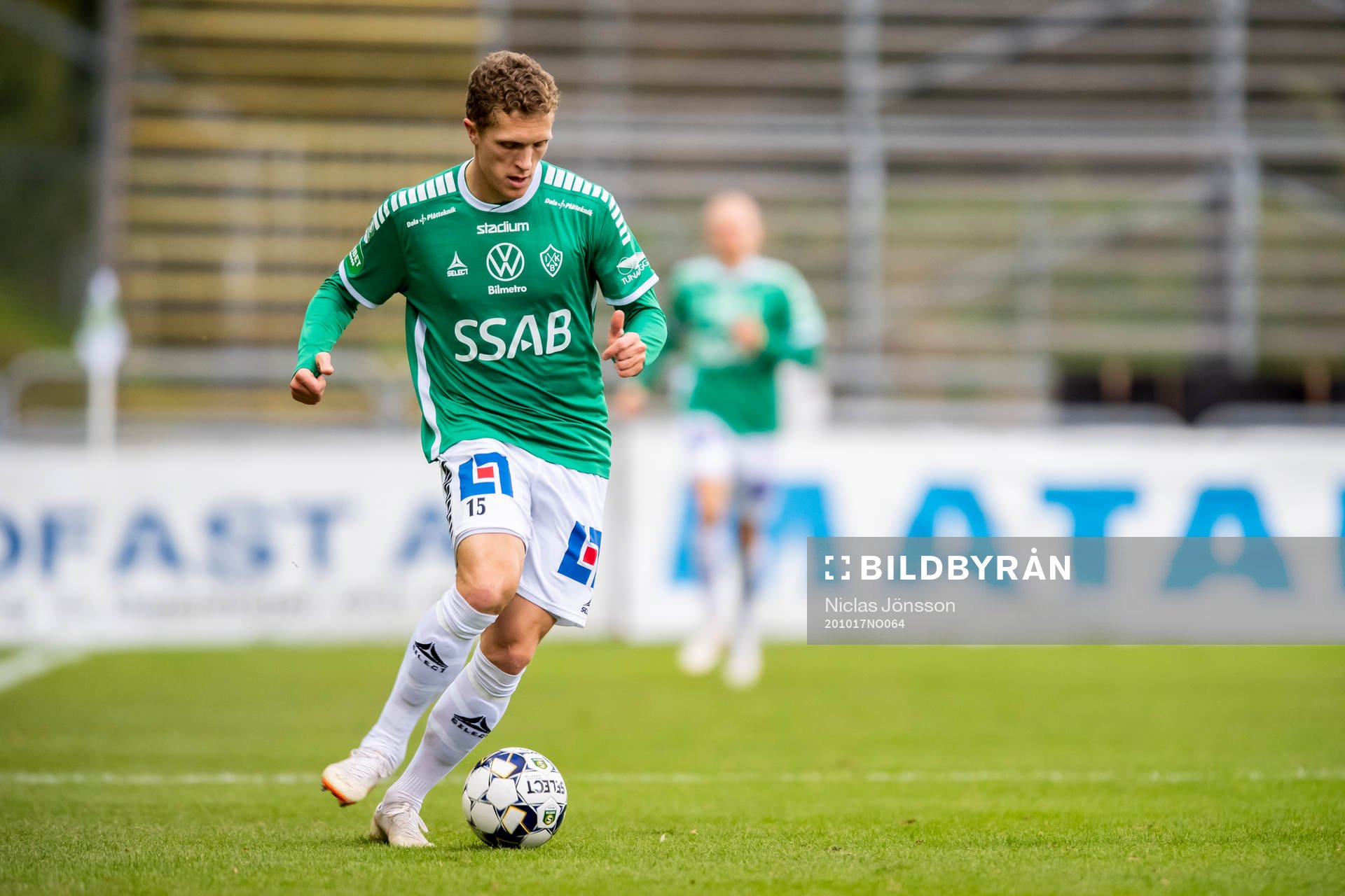 Brages Alexander Ekblad under fotbollsmatchen i Superettan  mellan Halmstad och Brage den 17 oktober 2020 i Halmstad.
