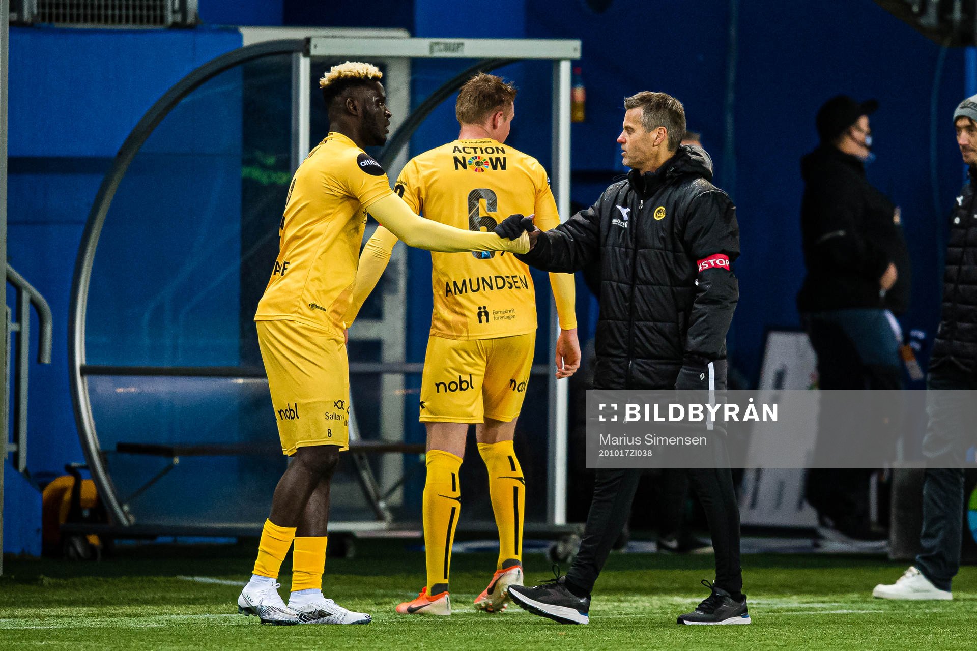 Victor Okoh Boniface of Bodø/Glimt and Kjetil Knutsen,