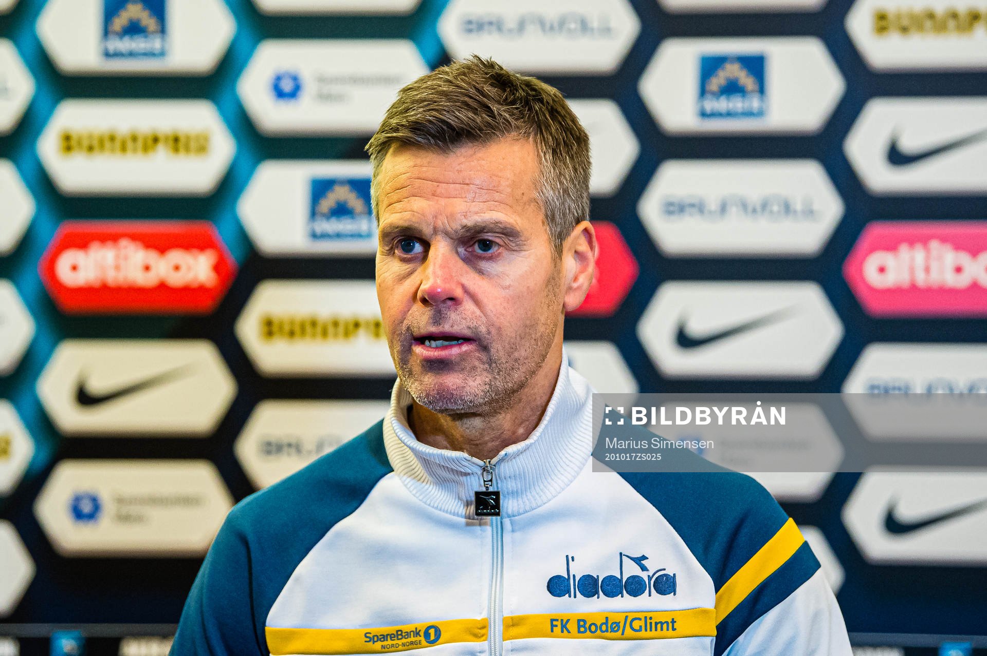 Kjetil Knutsen, head coach of Bodø/Glimt, in the mixed zone after the Eliteserien match between Molde and Bodø/Glimt on October 17, 2020 in Molde.
