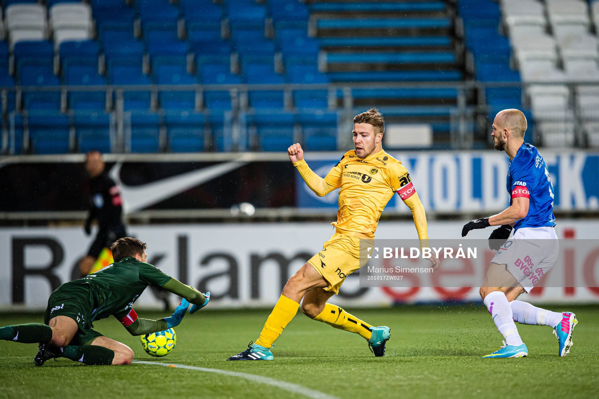 Nikita Haikin, Runar Hauge of Bodø/Glimt and Eirik Hestad