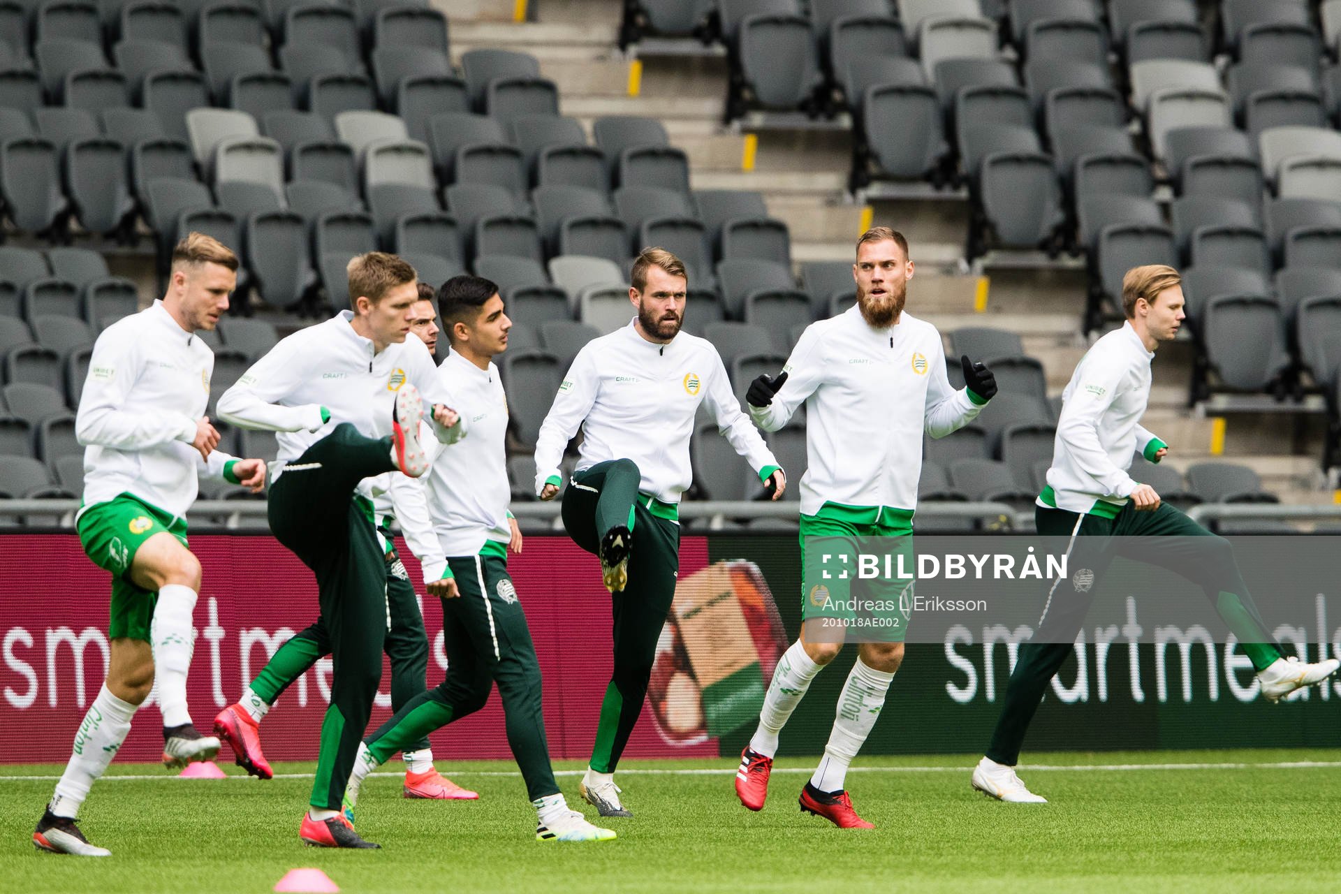 Hammarbys Richard Magyar, Aron Johansson, Aimar Sher, Mads