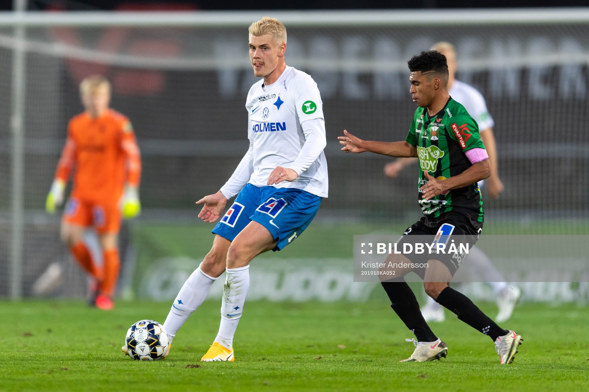 IFK Norrköpings Eric Smith och Varbergs Keanin Ayer Boya