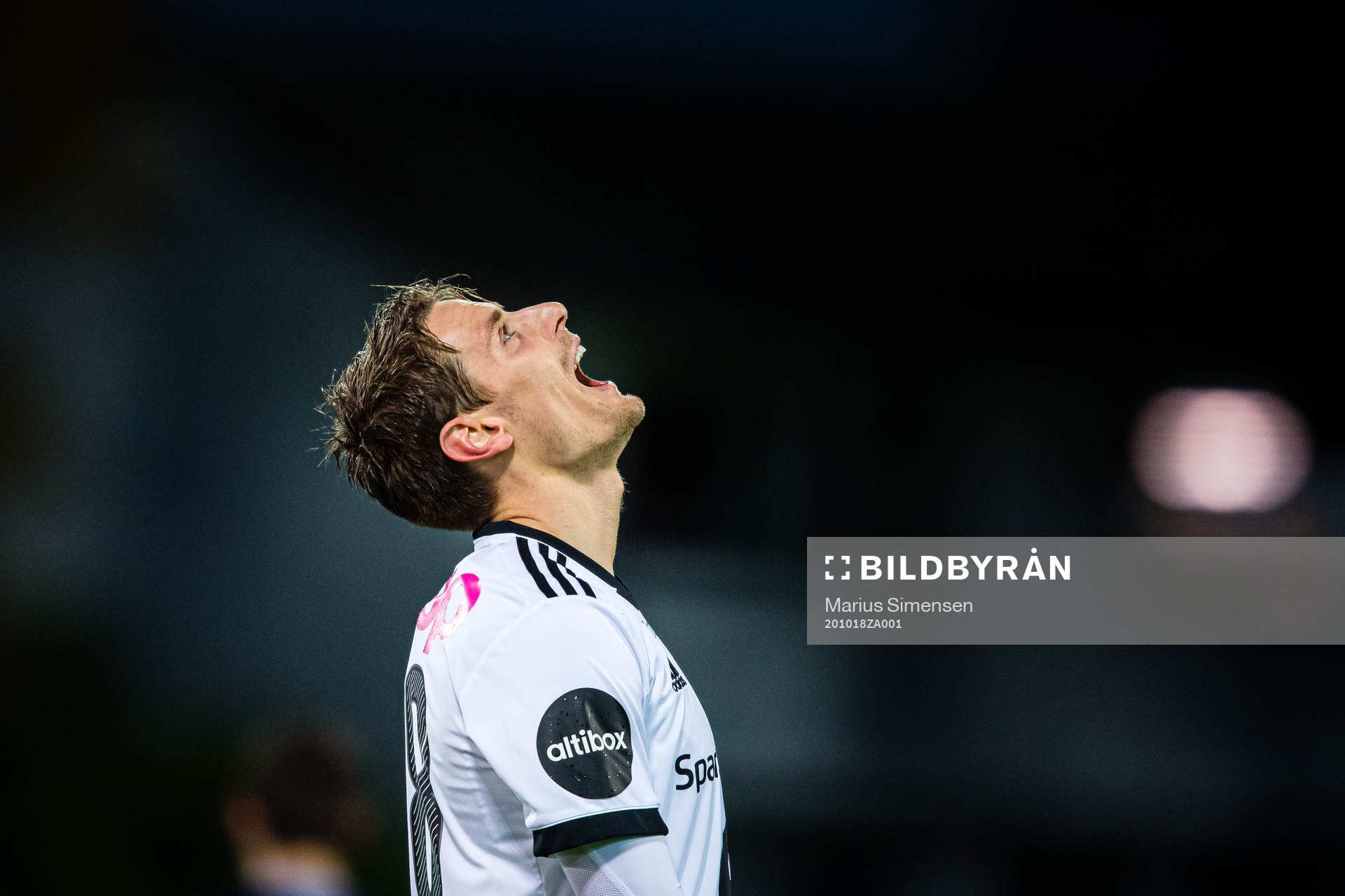 Kristoffer Zachariassen of Rosenborg reacts