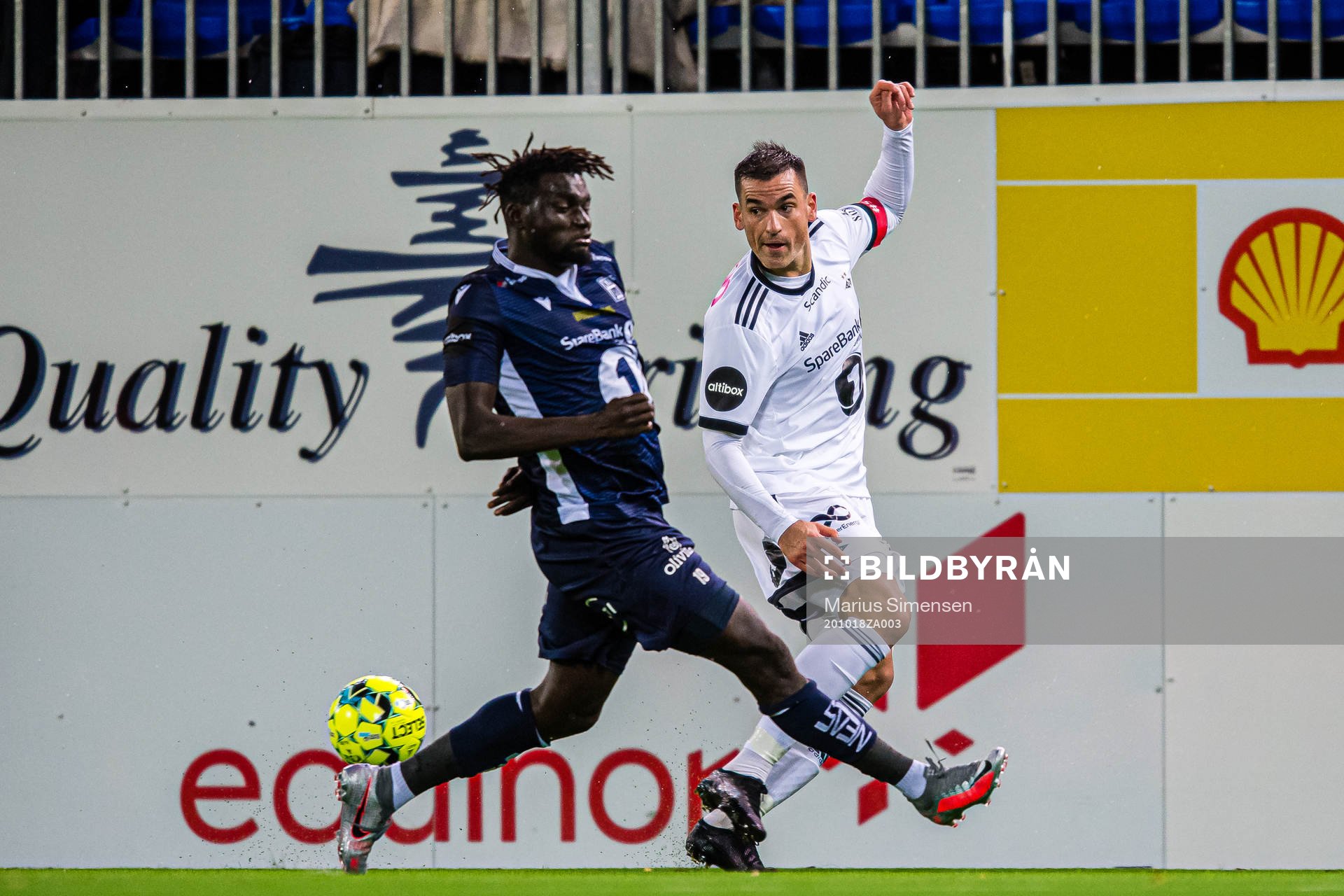 Aliou Coly of Kristiansund and Dino Islamovic of Rosenborg