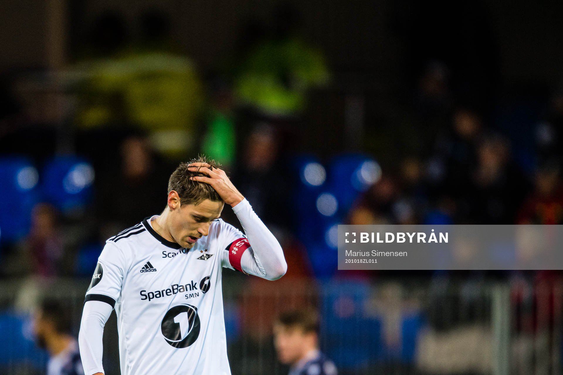 Kristoffer Zachariassen of Rosenborg looks dejected