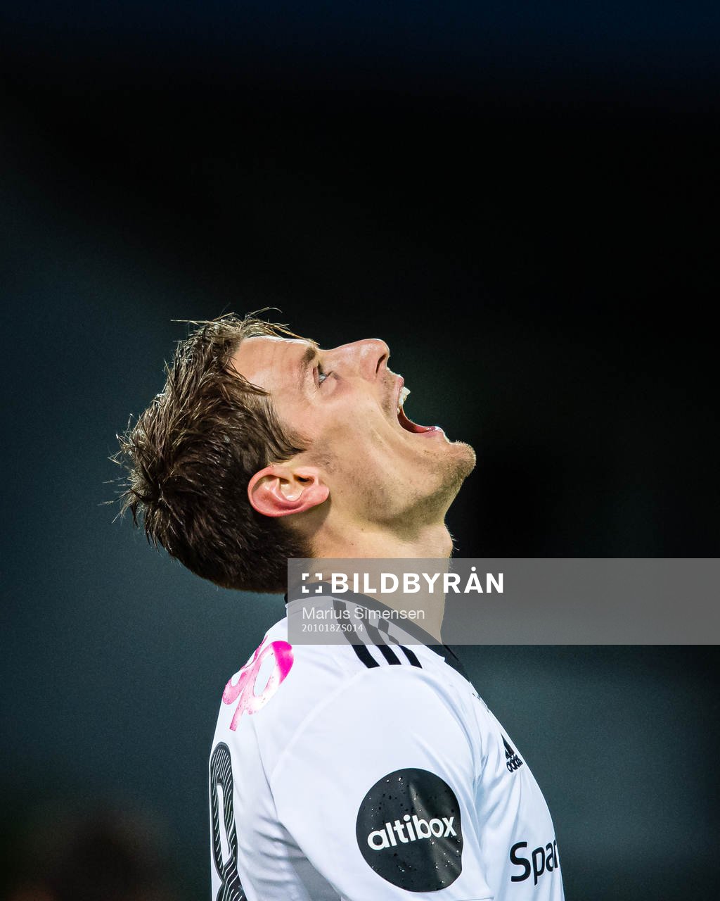 Kristoffer Zachariassen of Rosenborg reacts