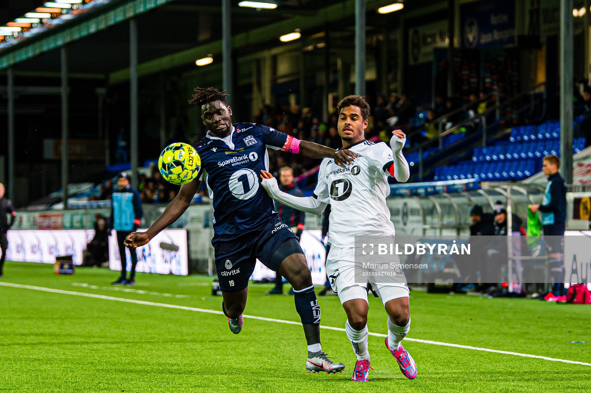 Aliou Coly of Kristiansund and Emil Konradsen Ceide of