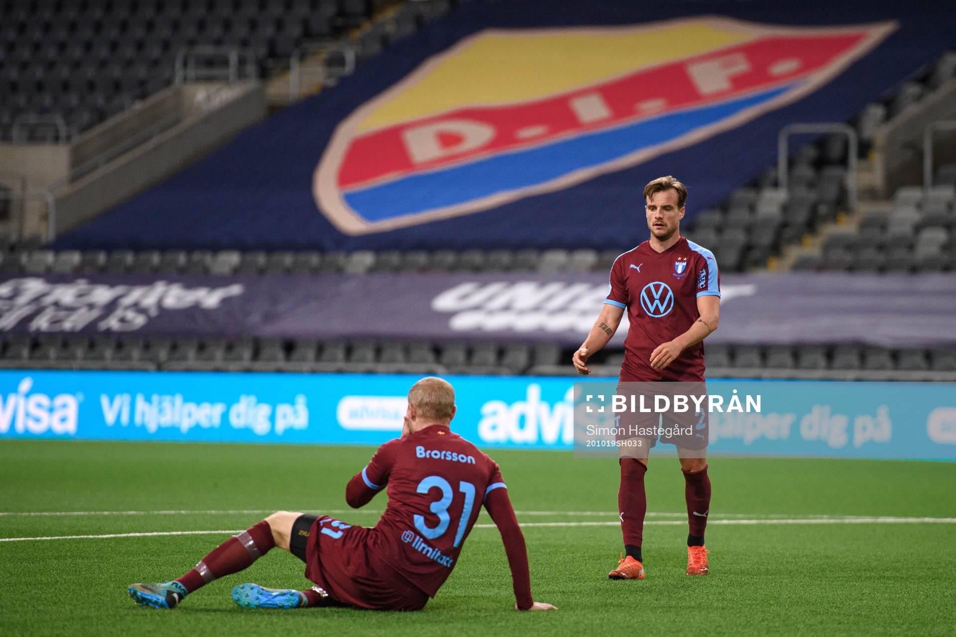 Malmö FFs Franz Brorsson och Eric Larsson deppar