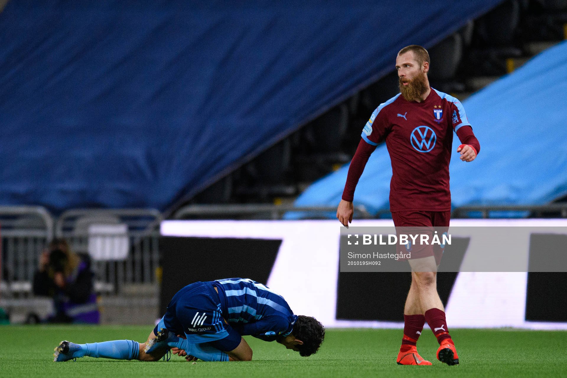 Malmö FFs Jo Inge Berget och Djurgårdens Jesper Nyholm