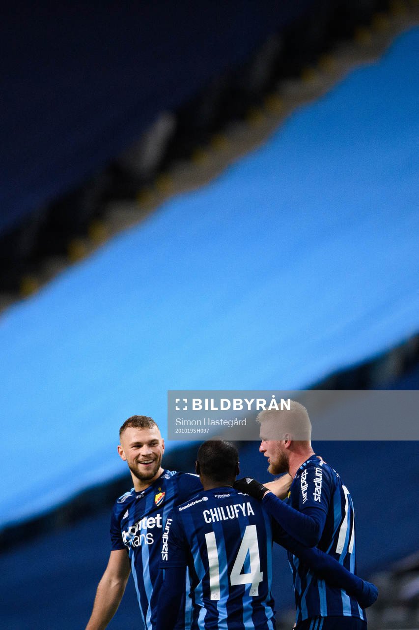 Djurgårdens Jesper Karlström , Edward Chilufya och Kalle