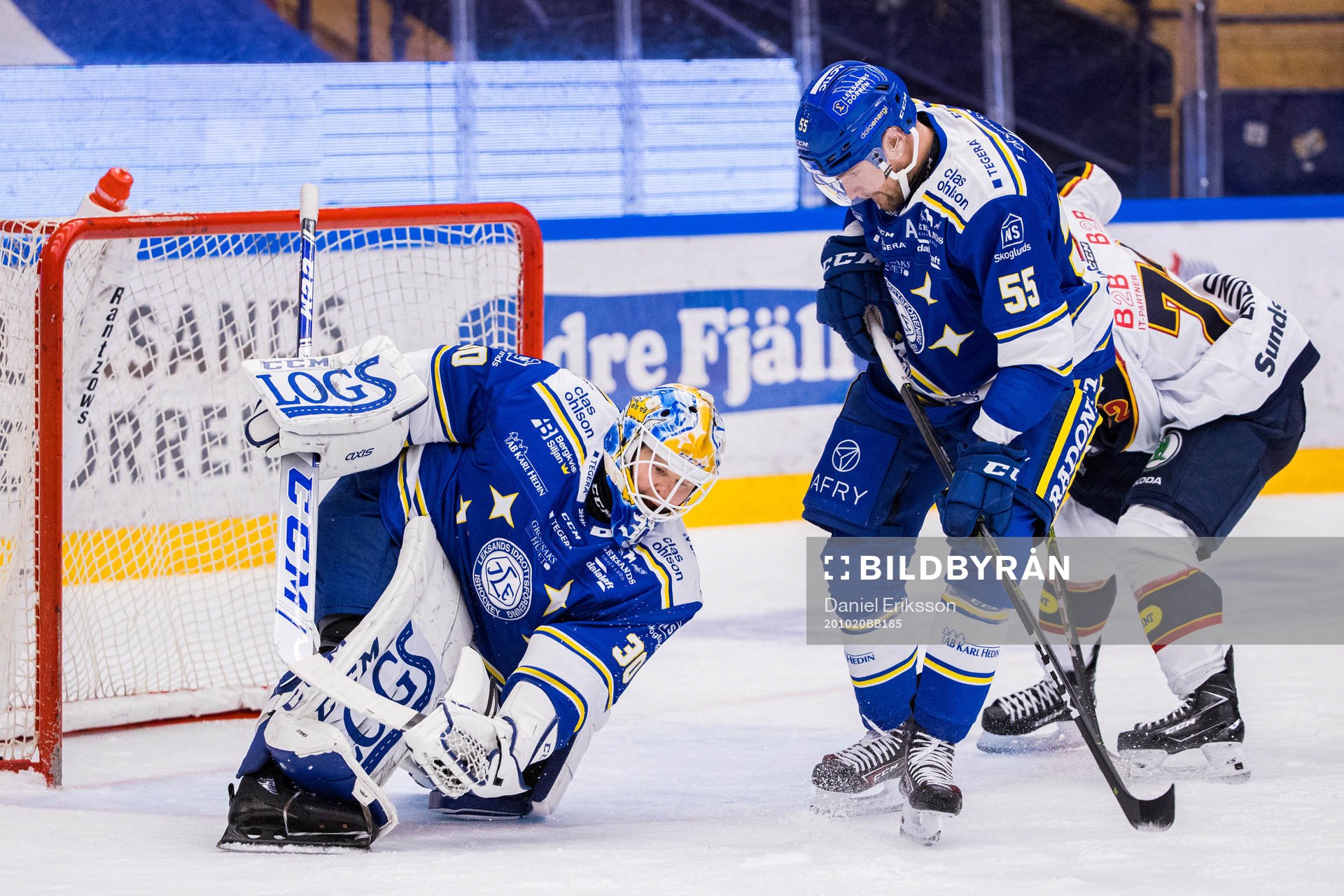 Leksands målvakt Janne Juvonen och Jonas Ahnelöv