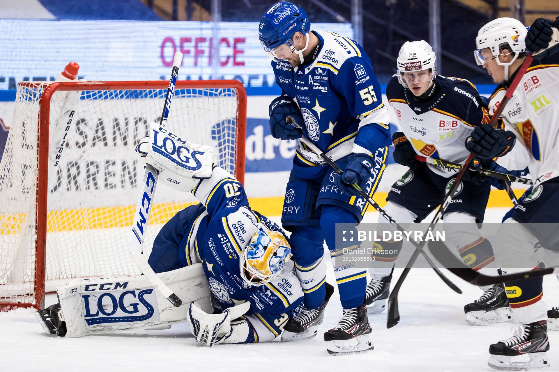 Leksands målvakt Janne Juvonen och Leksands Jonas Ahnelöv