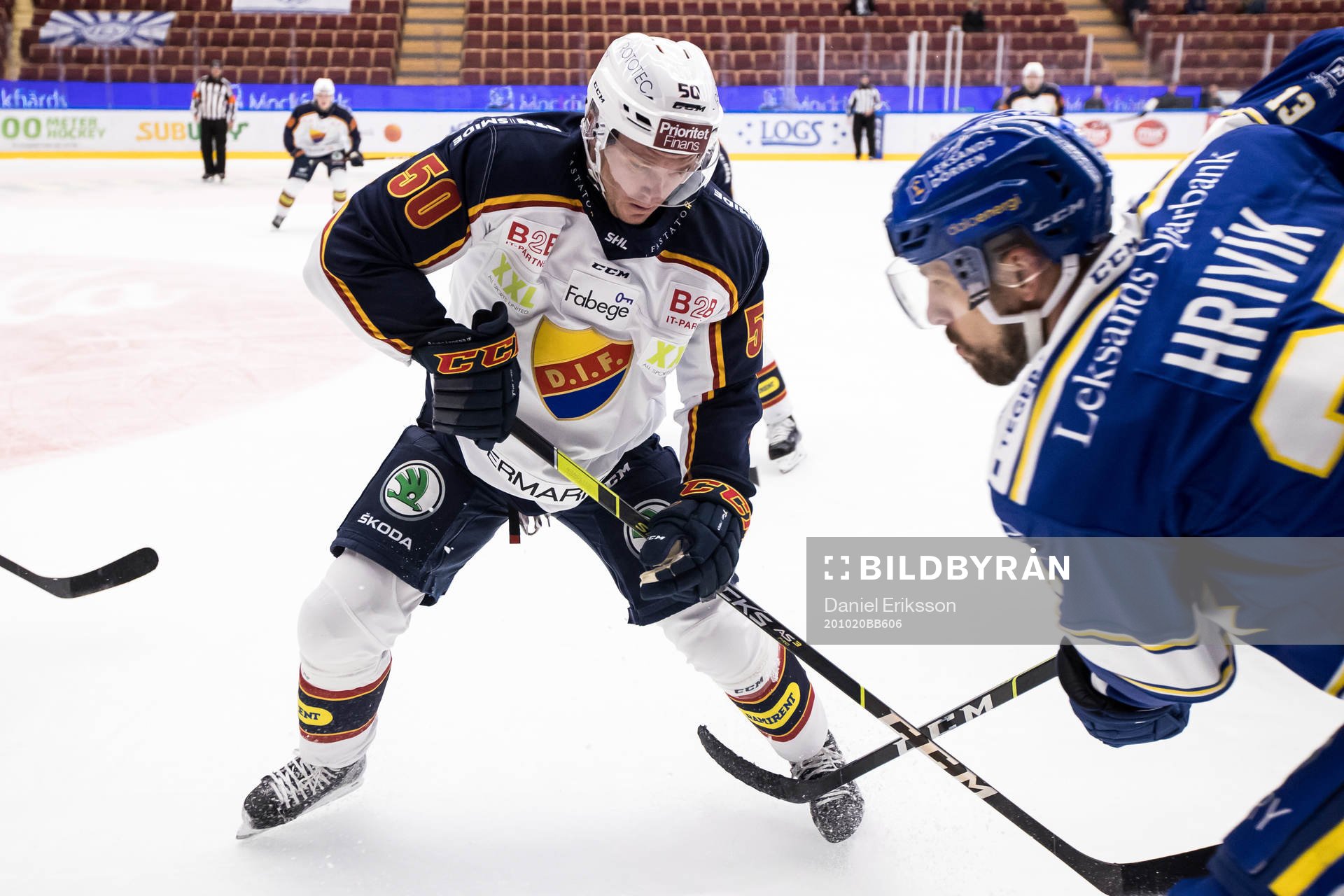 Djurgårdens Tobias Ekberg och Leksands Marek Hrivík
