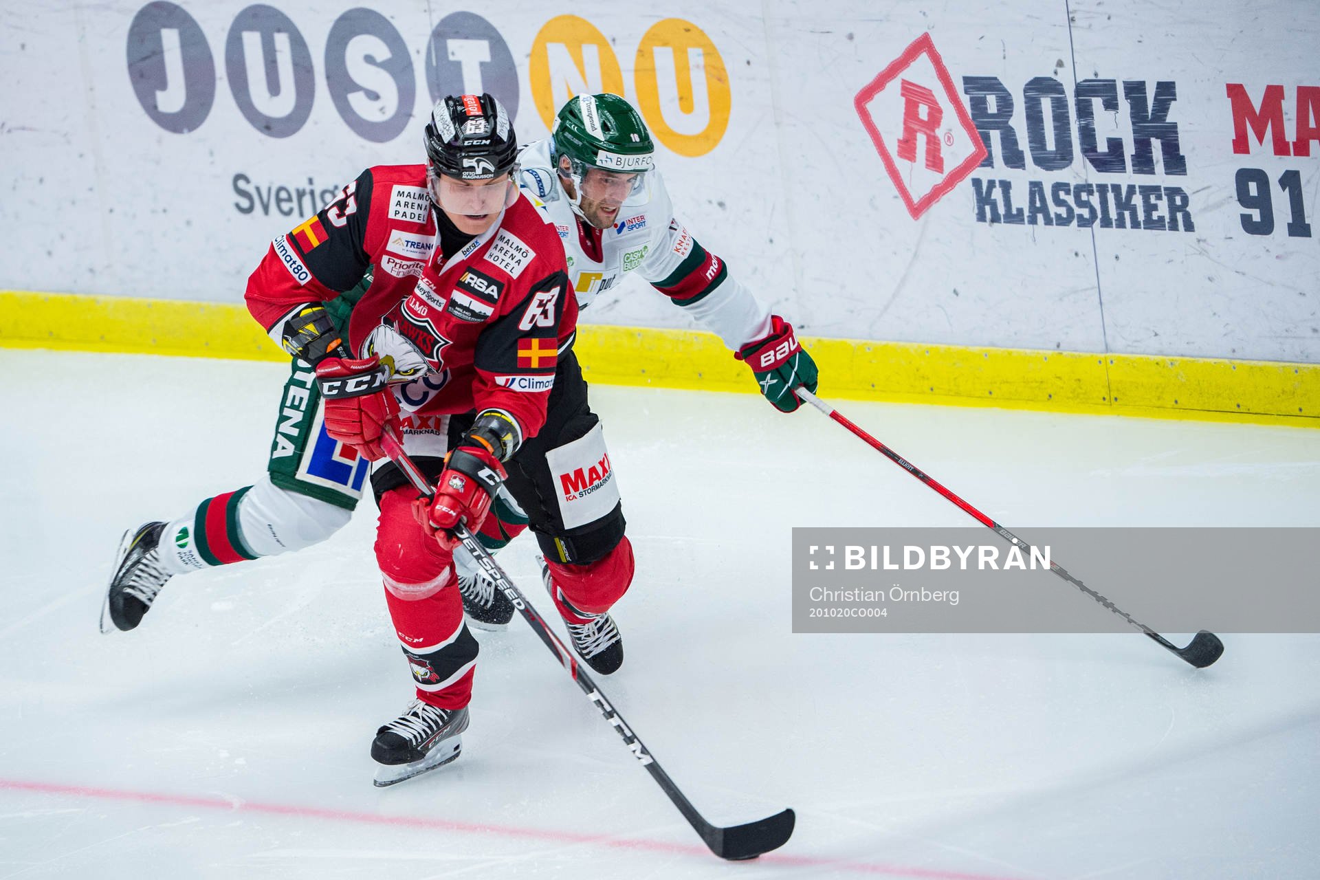 Malmö Redhawks Fredrik Händemark och Frölundas Stefan