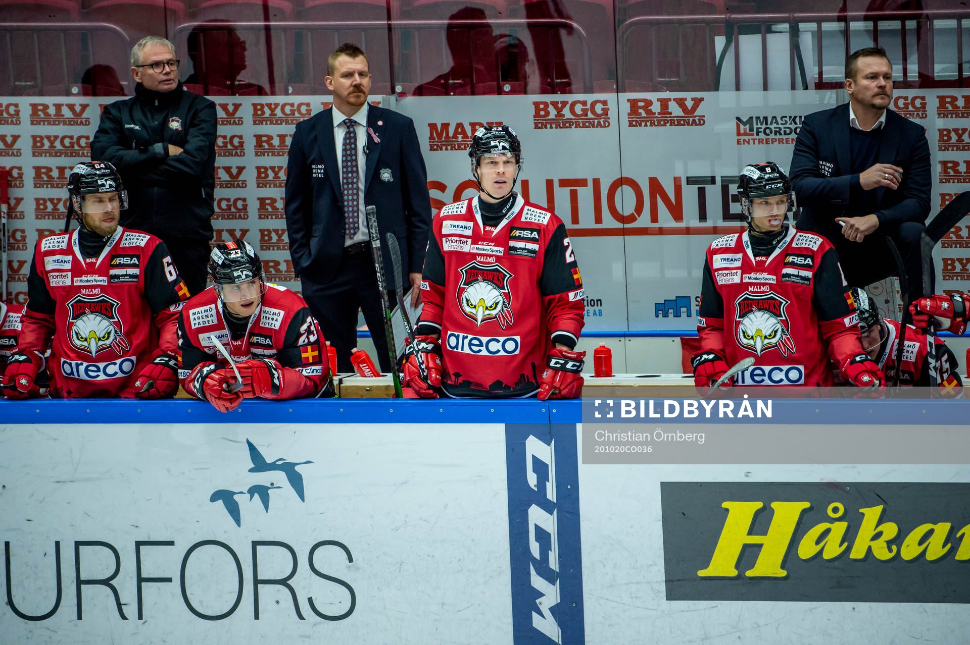 Malmö Redhawks Lars Bryggman i båset