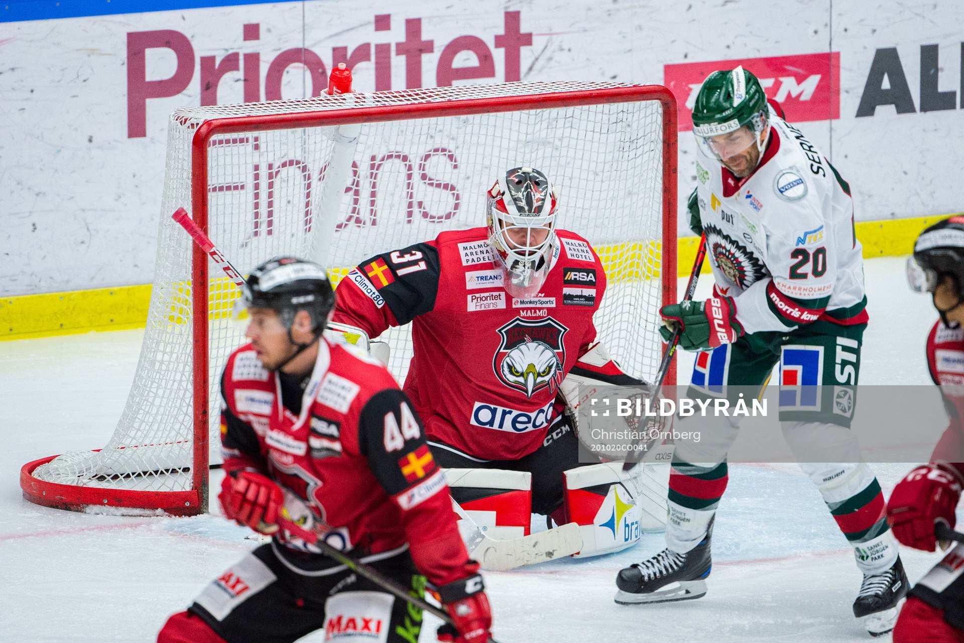 Frölundas Joel Lundqvist oroar mot Malmö Redhawks