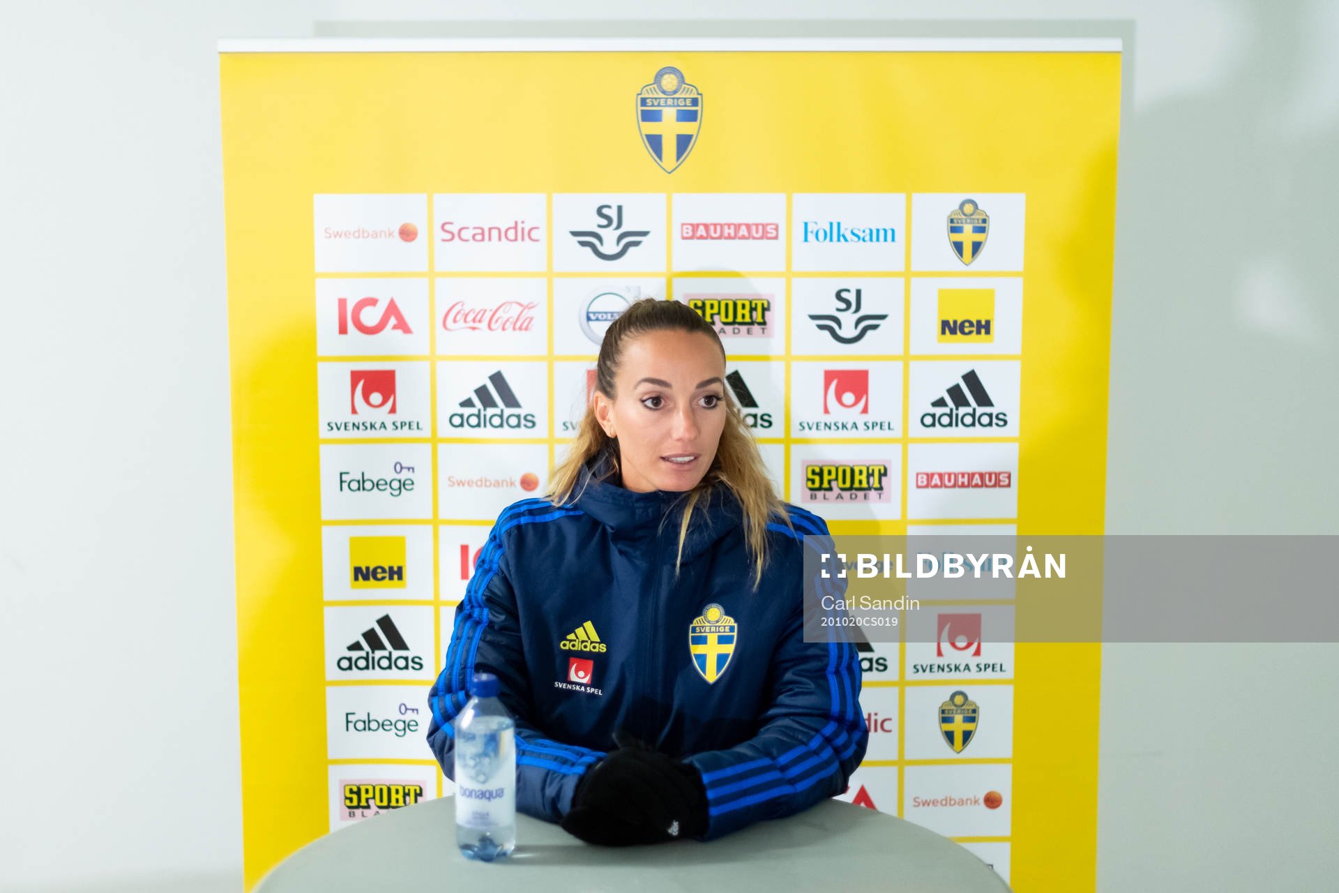 Kosovare Asllani is being interviewed