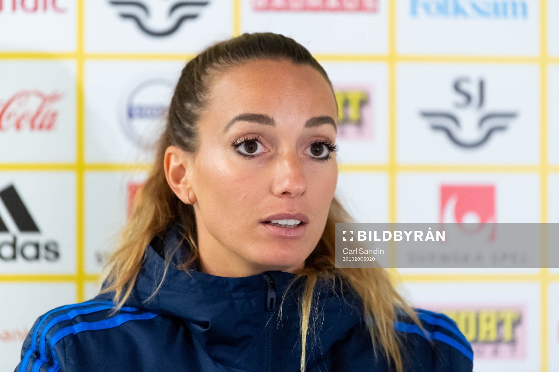Kosovare Asllani is being interviewed