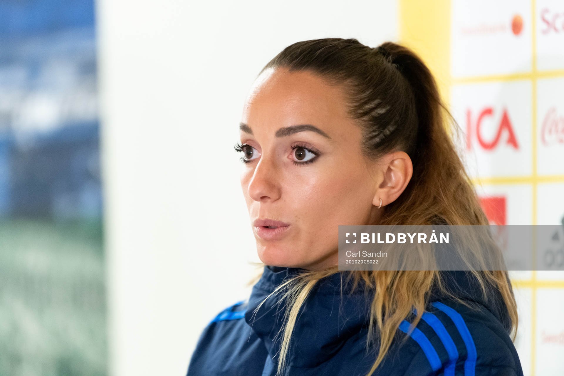 Kosovare Asllani is being interviewed