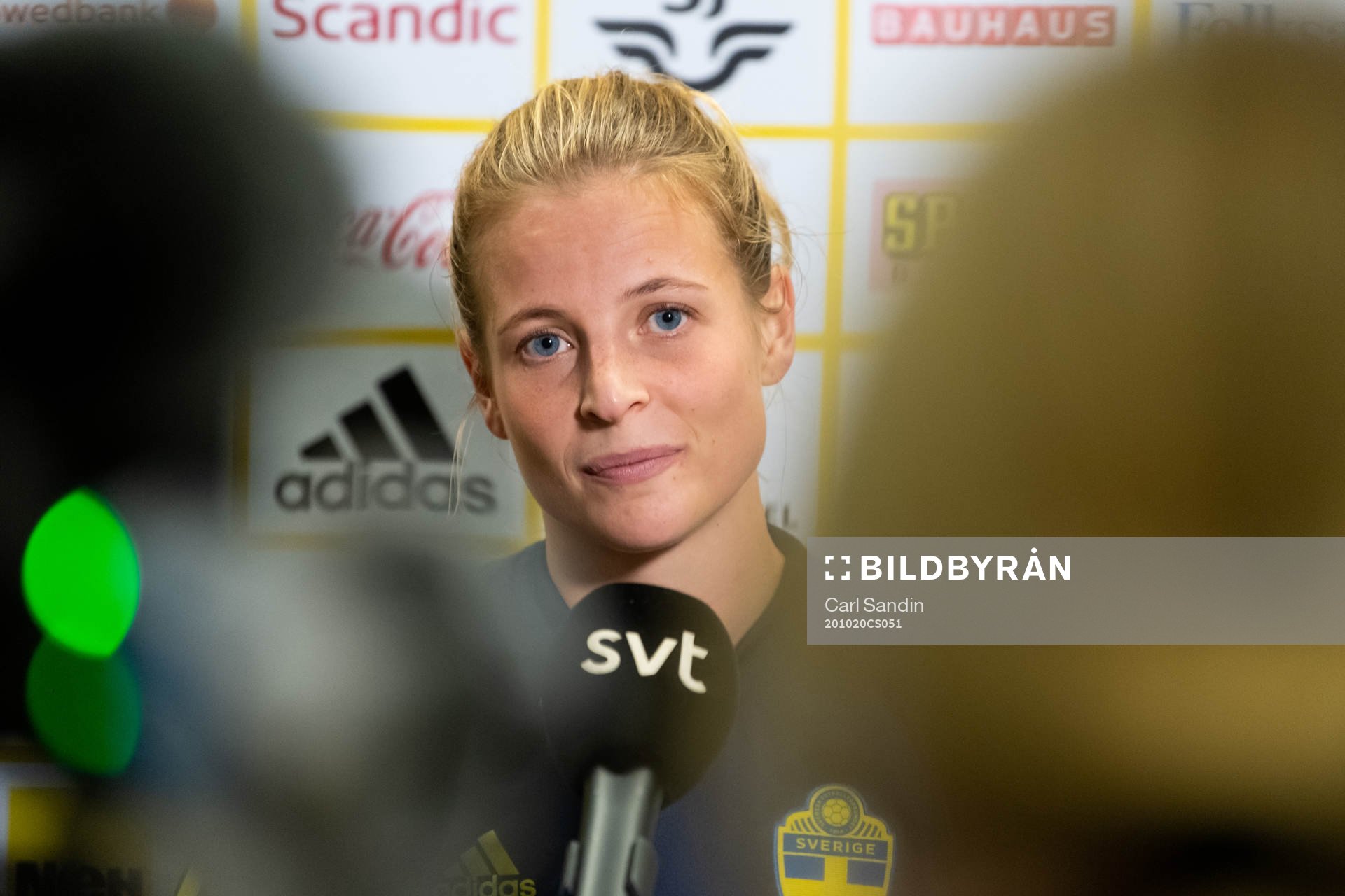 Anna Anvegård is being interviewed