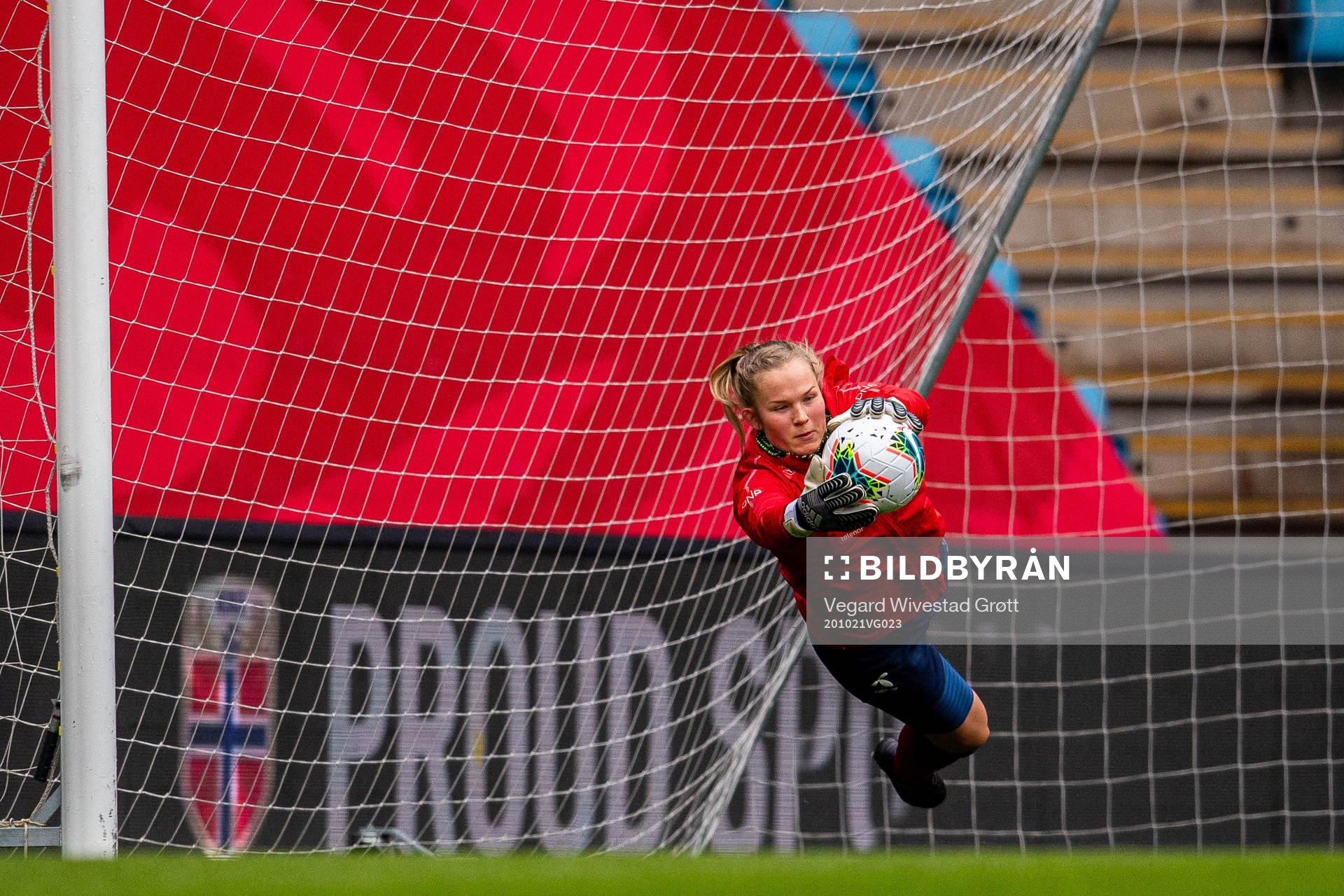 Goalkeeper Oda Marie Bogstad of the Norwegian women’s