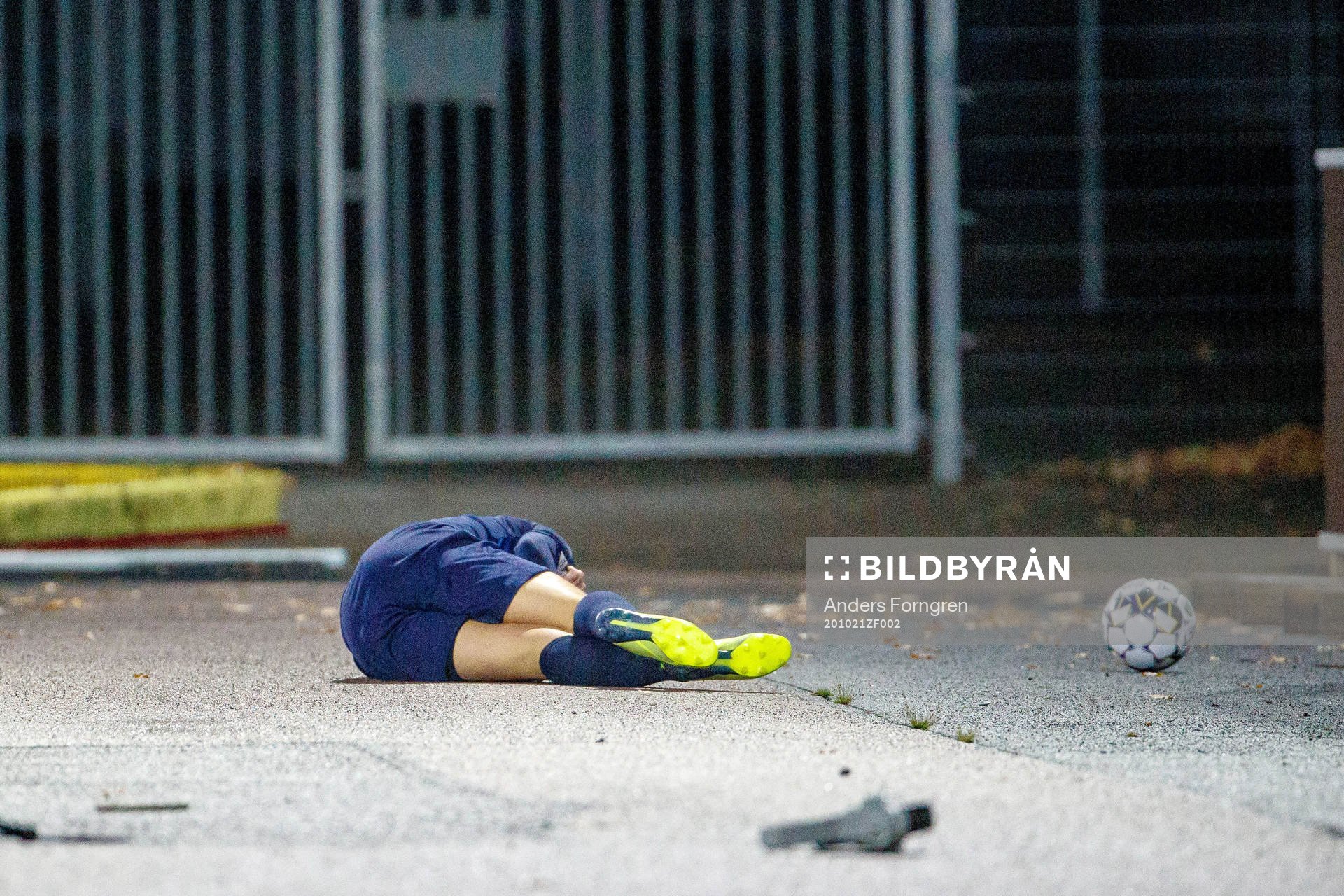 Akropolis Jens Jacobsson under fotbollsmatchen i Superettan  mellan Västerås SK och Akropolis den 21 oktober 2020 i Västerås.