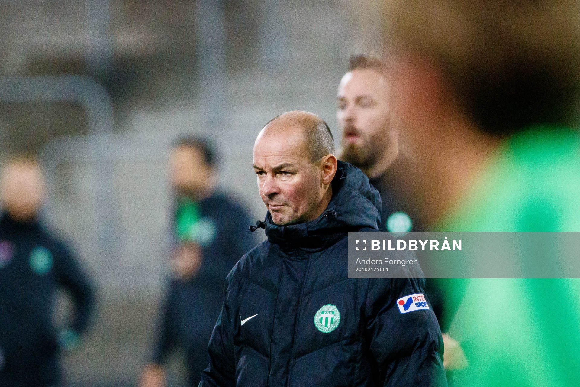 Västerås individuell tränare Leif Berg under fotbollsmatchen i Superettan mellan Västerås SK och Akropolis den 21 oktober 2020 i Västerås.