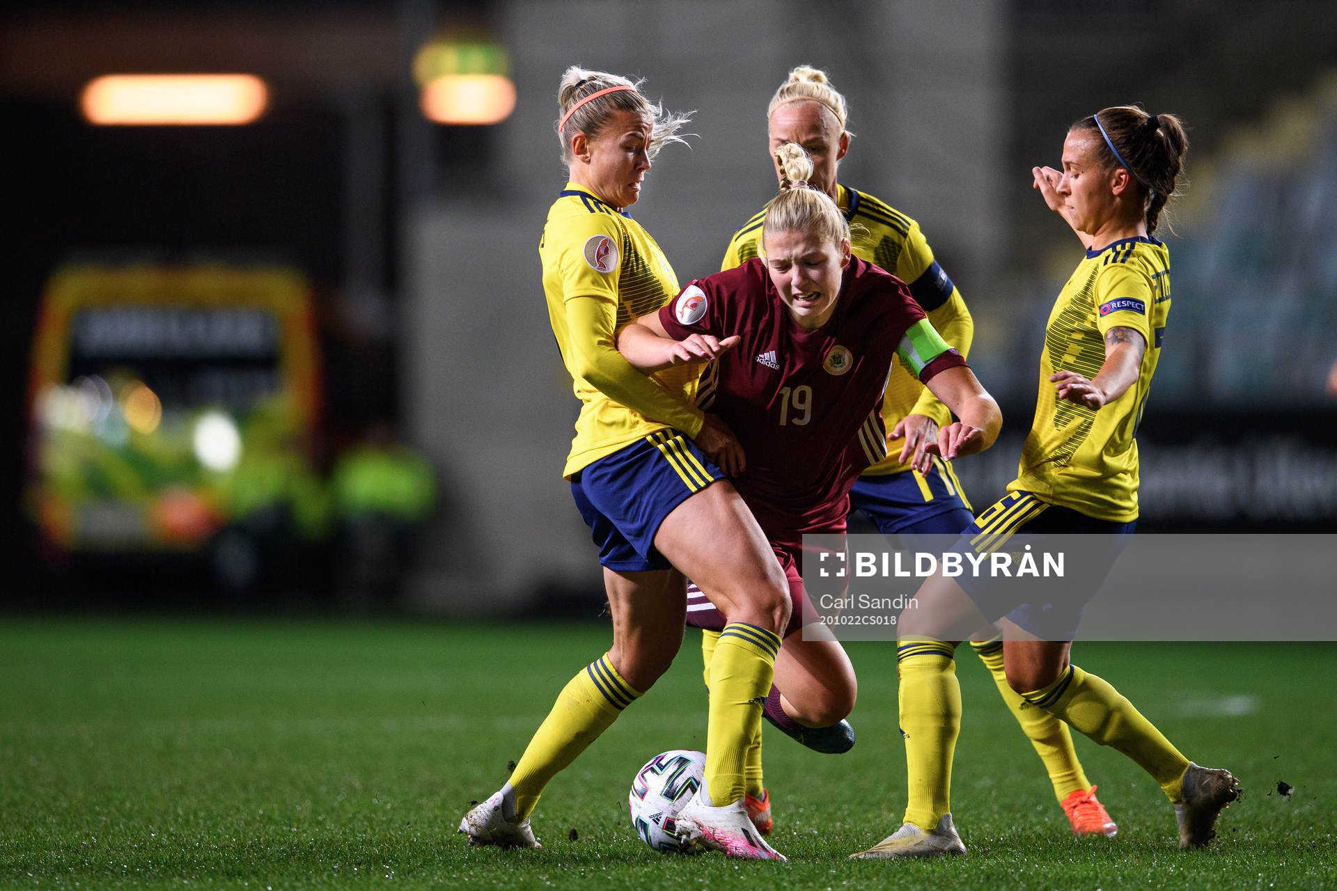 Hanna Glas, Caroline Seger and Julia Roddar of Sweden