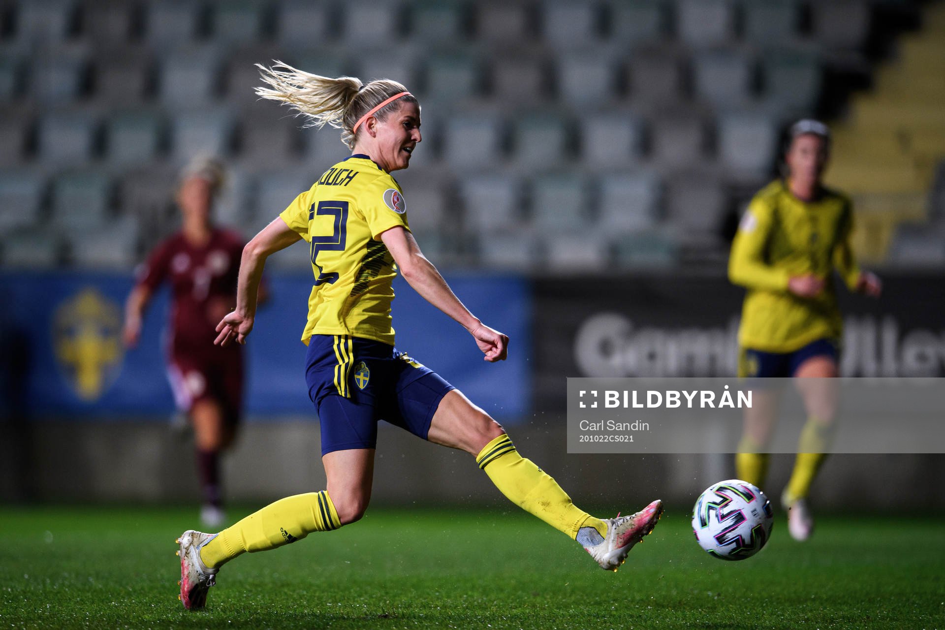 Olivia Schough of Sweden scores the 3-0 goal