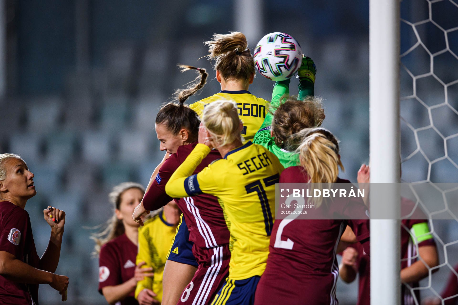 Magdalena Eriksson of Sweden scores the 4-0 goal