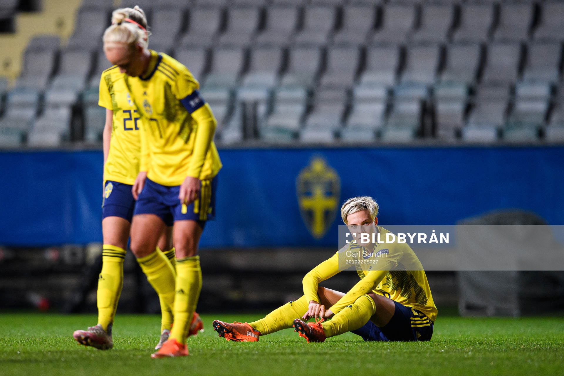 Lina Hurtig of Sweden in pain