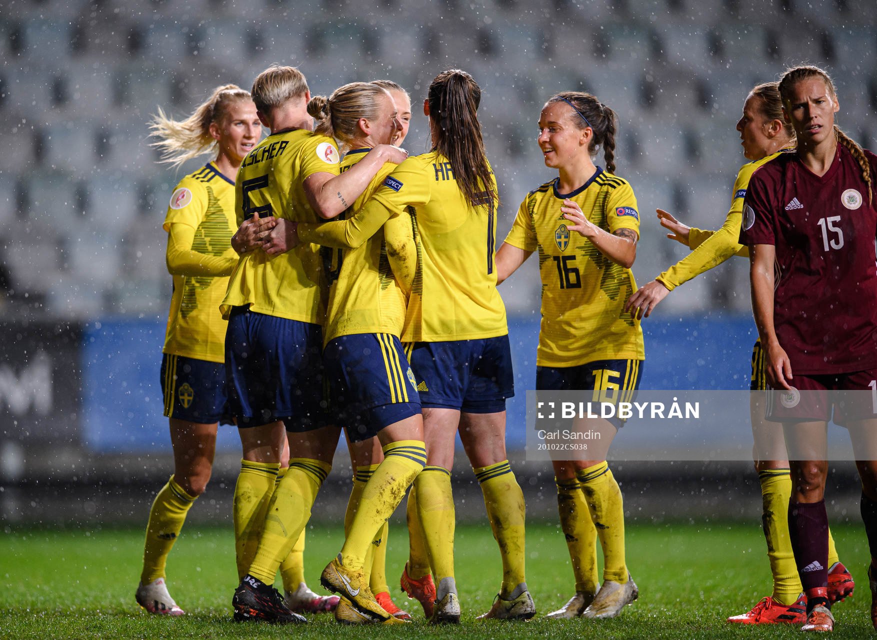 Filippa Curmark of Sweden celebrates the 7-0 goal