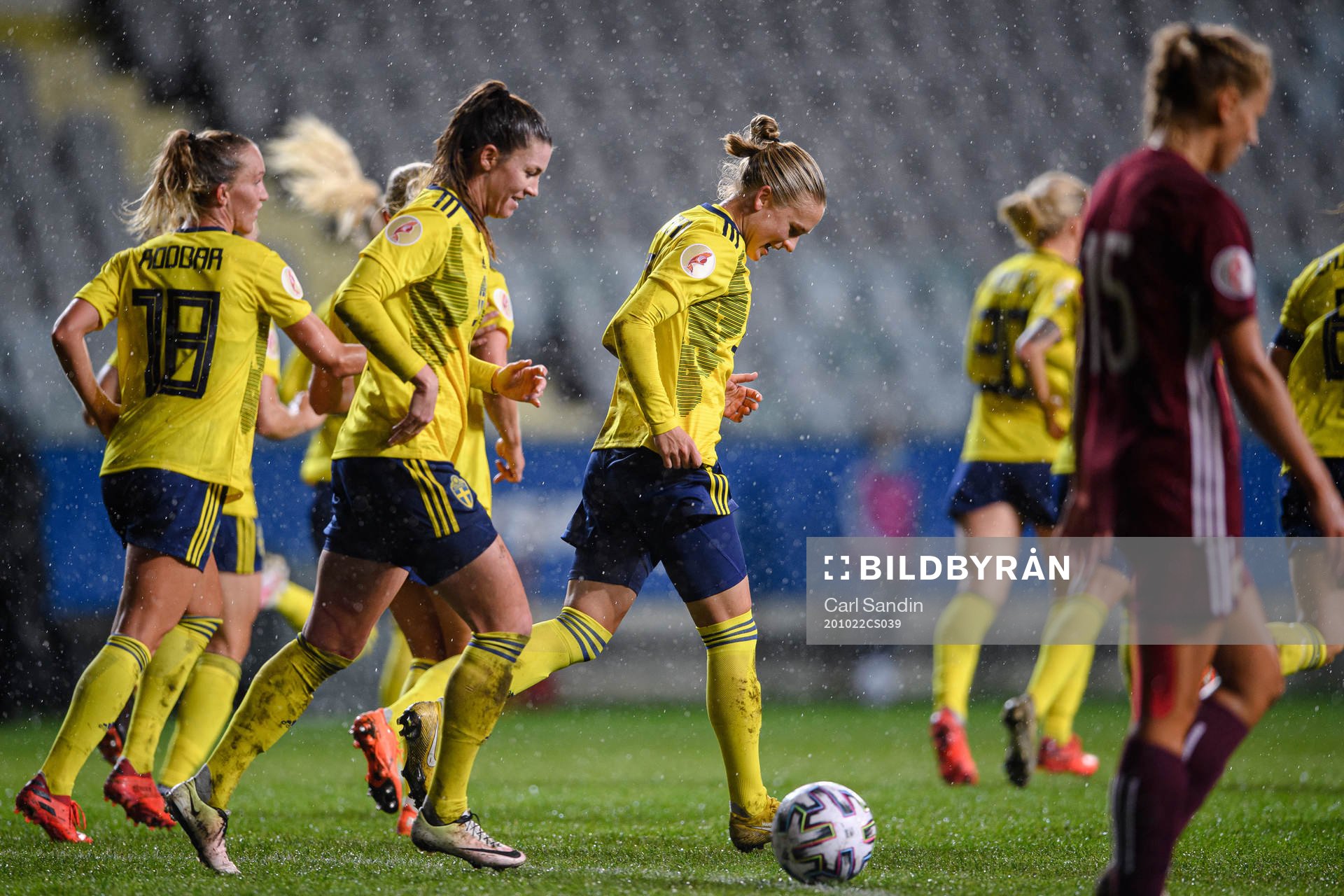 Filippa Curmark of Sweden celebrates the 7-0 goal