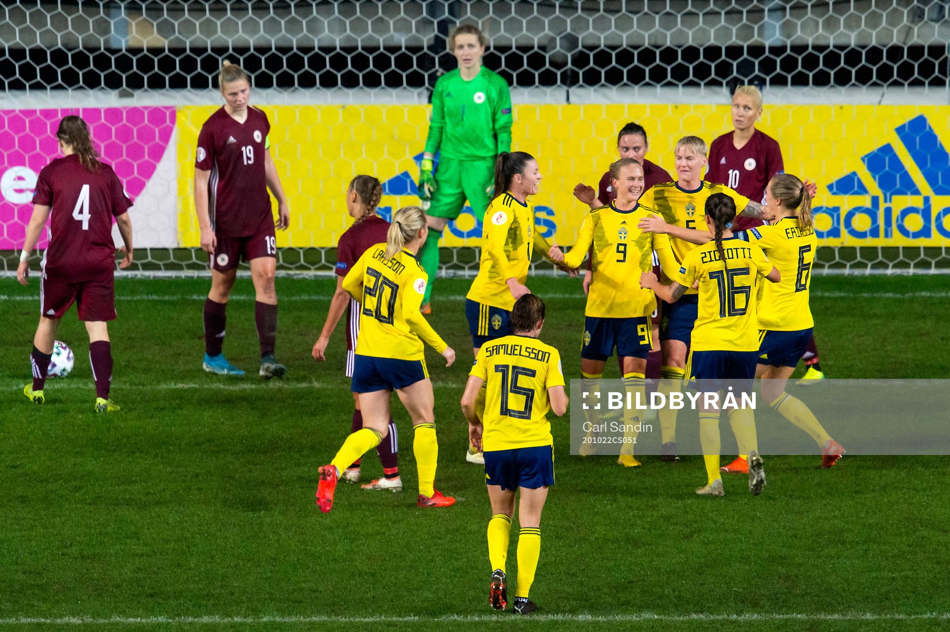 Filippa Curmark of Sweden celebrates