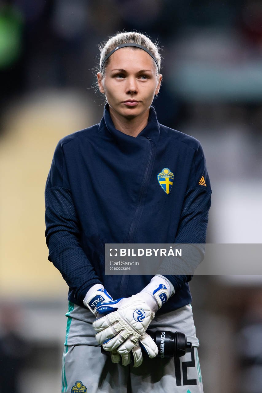 Goalkeeper Jennifer Falk of Sweden at lineup