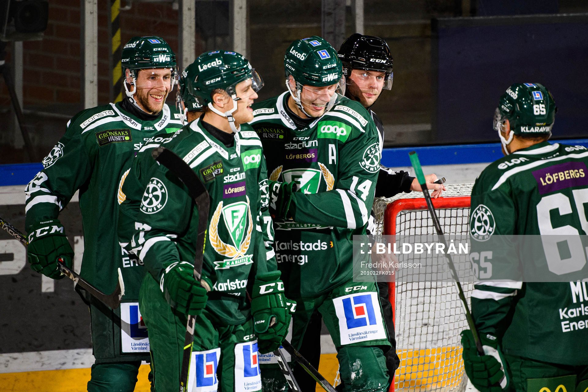 Färjestads Per Åslund , Jacob Nilsson och Victor Ejdsell